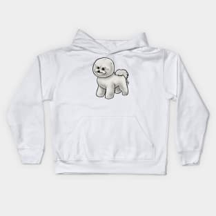 Dog - Bichon Frise - White and Buff Show Cut Kids Hoodie